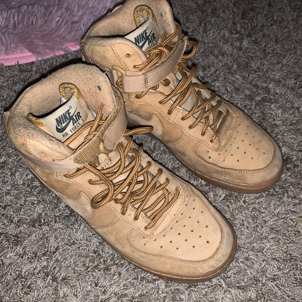 Tan Air Force ones high tops